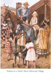 マオリの村の訪問者 作： Gordon Frederick Browne